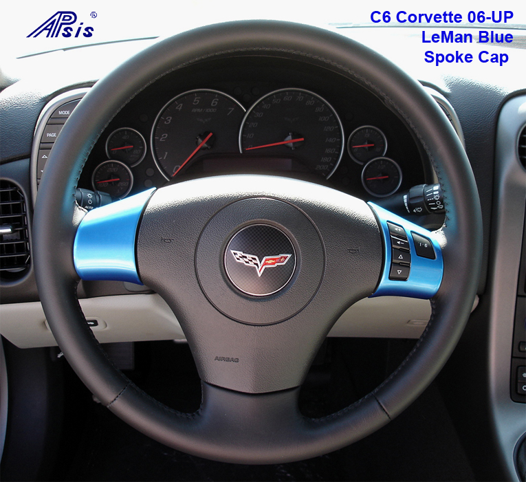 C6 05-UP Custom Painted C6 Corvette, Steering Wheel Spoke Cap Overlay